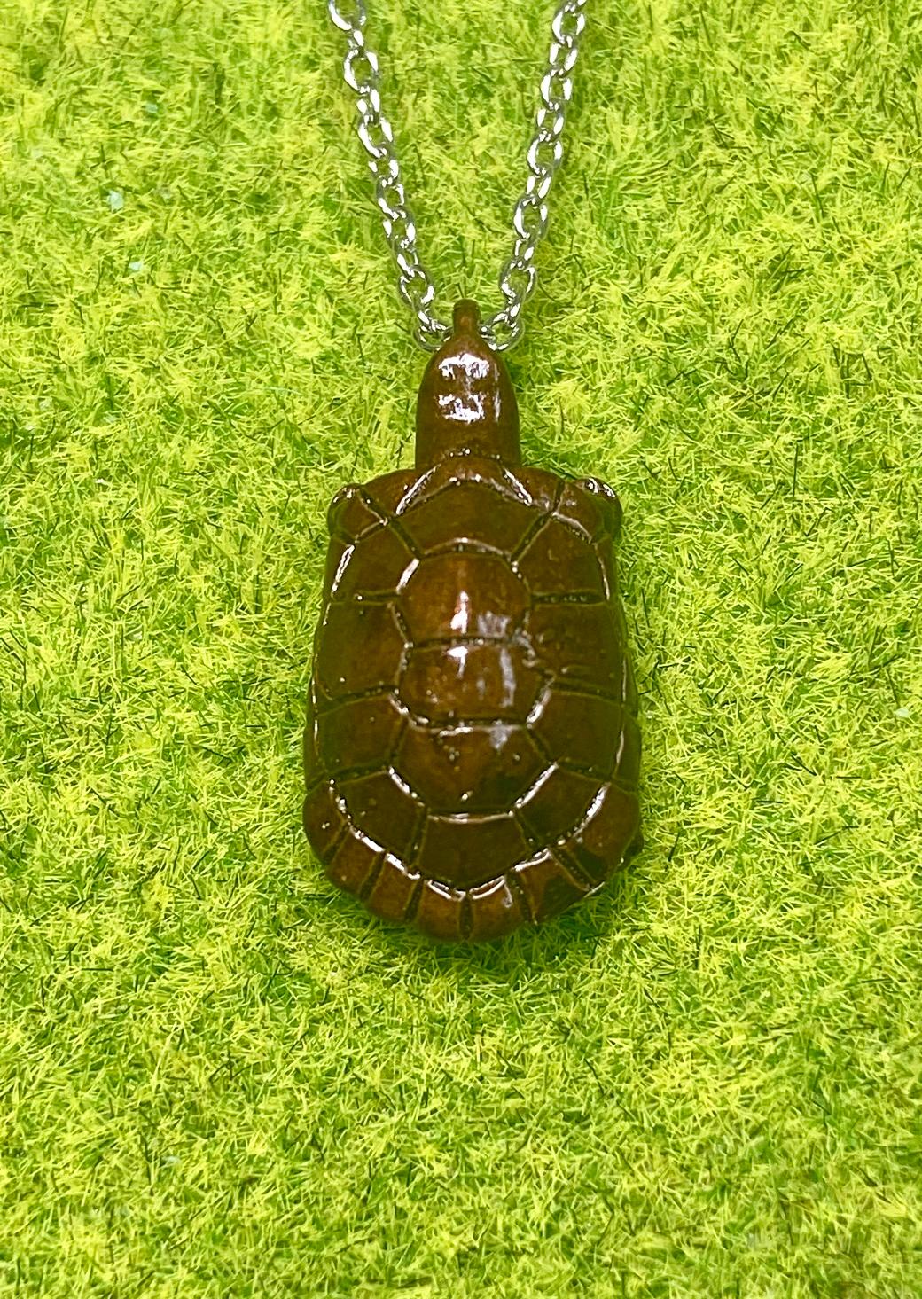 亀さんペンダントネックレス　ブラウンメッキ